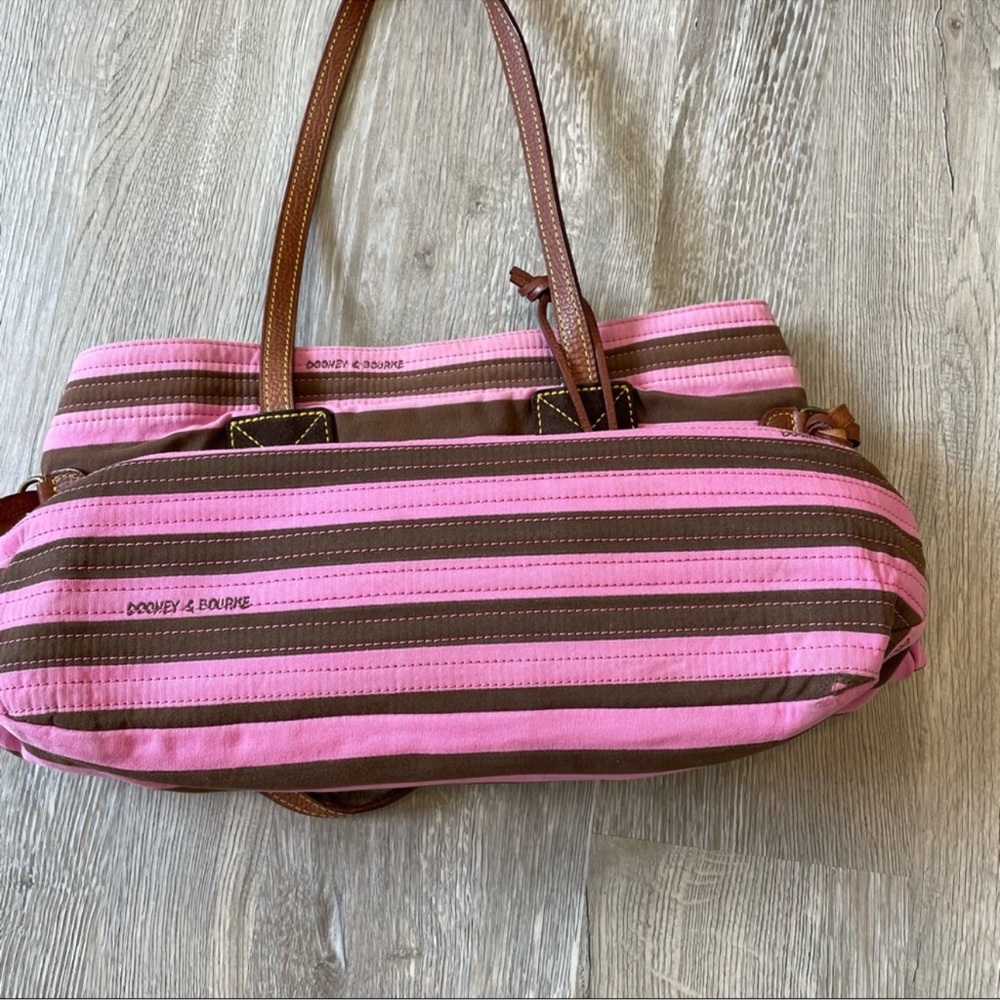 Dooney & Bourke Pink Stripe Handbag - Picture 7 of 16